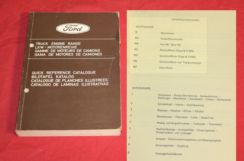 FORD LKW Motoren Ersatzteilkatalog 