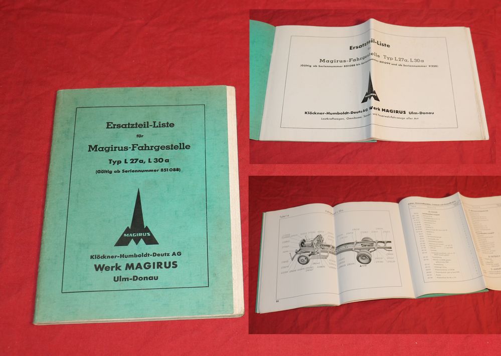 Magirus L 27 a , L 30 a    Ersatzteilliste