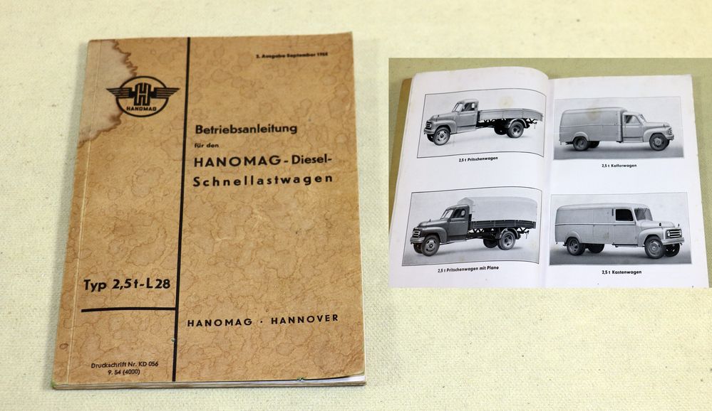 Hanomag L 28 ,  2,5 t - L 28 Betriebsanleitung
