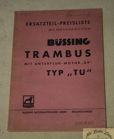 11149_ersatzteilliste_buessing_buessing_busse_bpaTID1preseR7 Büssing Trambus TU mit Motor U 9