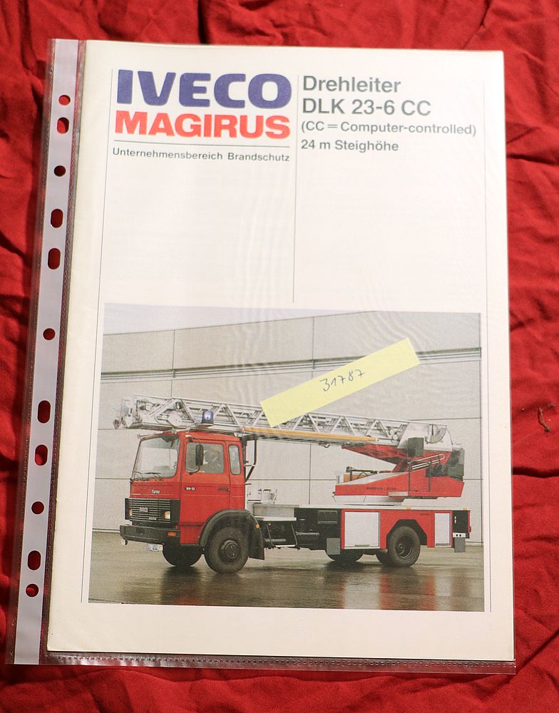 Prospekt Iveco Magirus DLK 23-6 CC , Drehleiter Feuerwehr