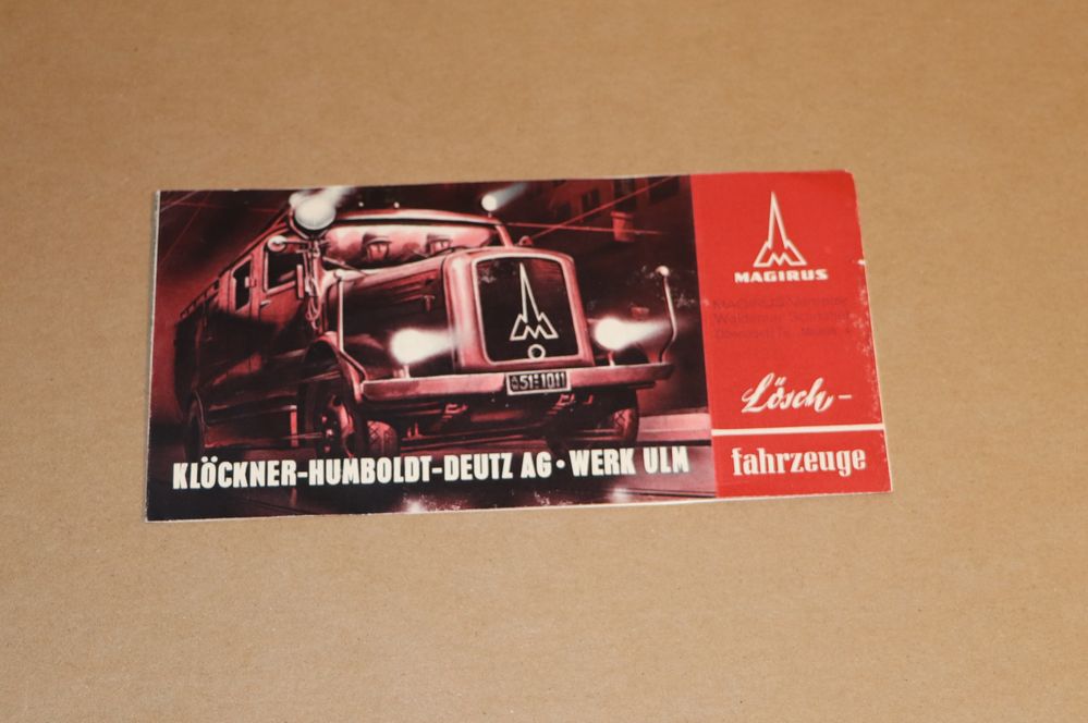 Magirus Löschfahrzeuge 1951 , Feuerwehr Prospekt 