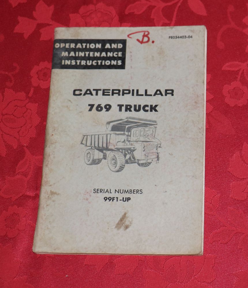 11007 CATERPILLAR 769 Truck Manual
