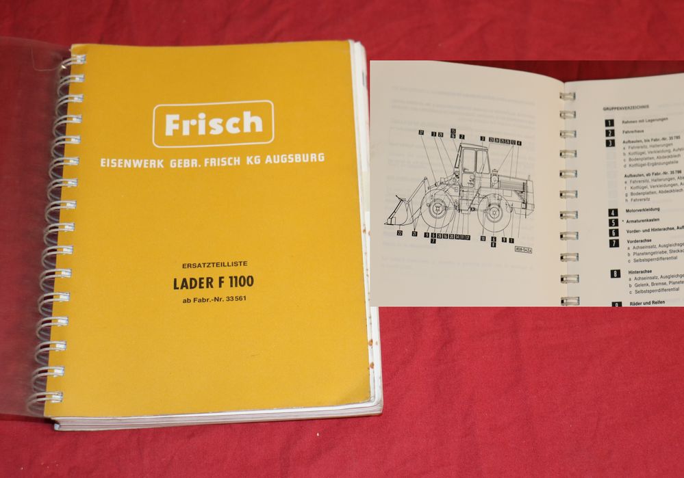 FRISCH Lader F 1100 Radlader Ersatzteilliste