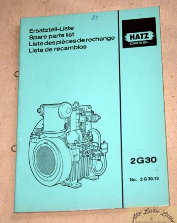 Hatz Motor 2 G 30 , Ersatzteilliste