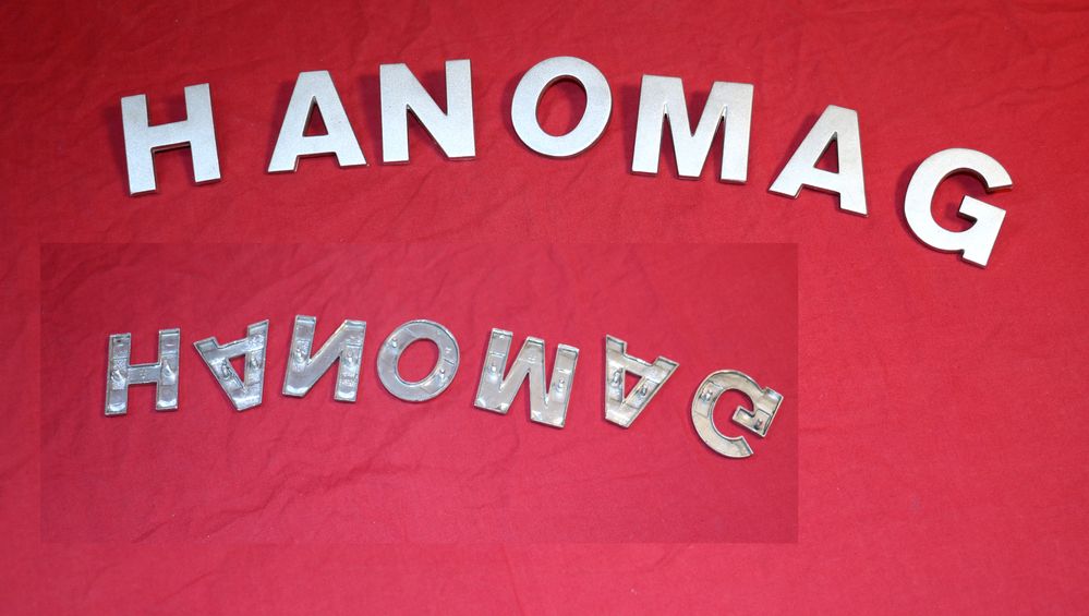 Schriftzug  HANOMAG  , Alu Buchstaben