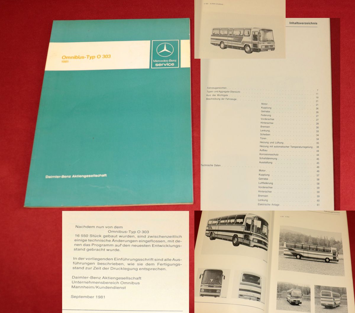 Mercedes Bus O 303 Einführungsschrift für den Kundendienst 1981