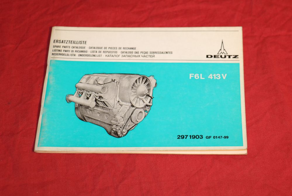 Deutz Motor F 6 L 413 V Motor , Ersatzteilliste