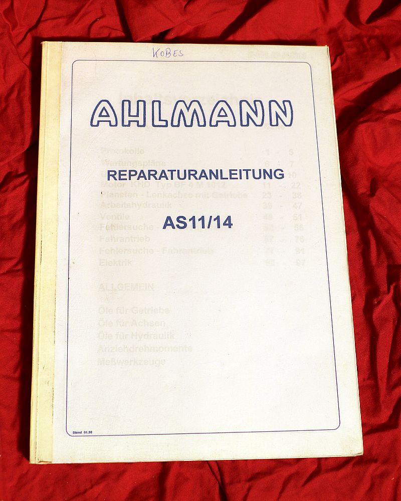 Ahlmann  Schwenklader  AS 11, 14   Reparaturanleitung