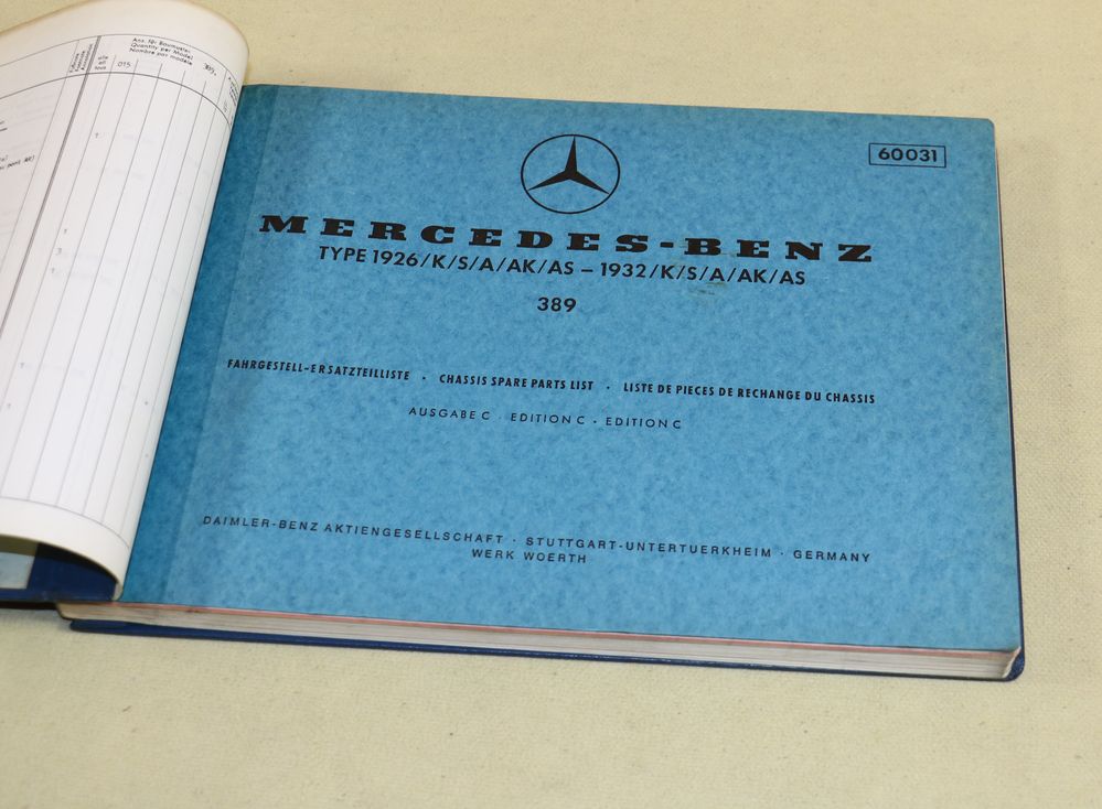 16344 Mercedes 1926 - 1932 K, S, A, AK, AS   Fahrgestell