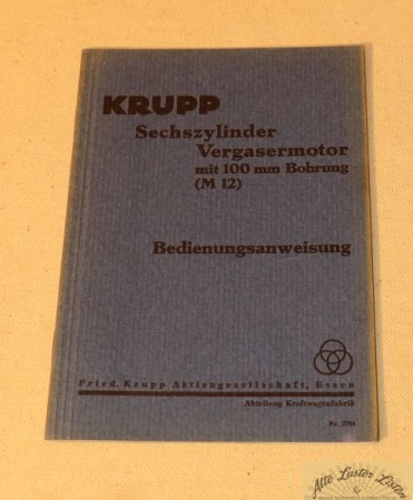 KRUPP M 12, Sechszylinder Vergasermotor