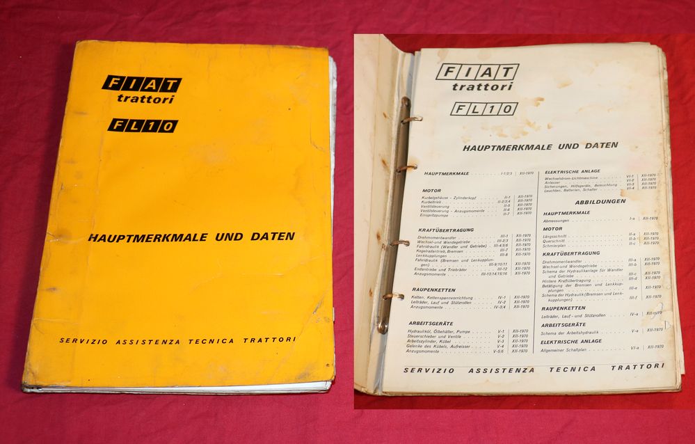 54041 FIAT Raupe FL 10  Hauptmerkmale und Daten