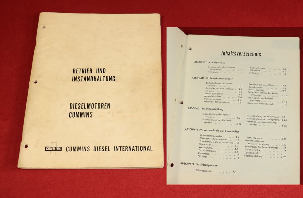 Cummins   Dieselmotoren , Betrieb + Instandhaltung