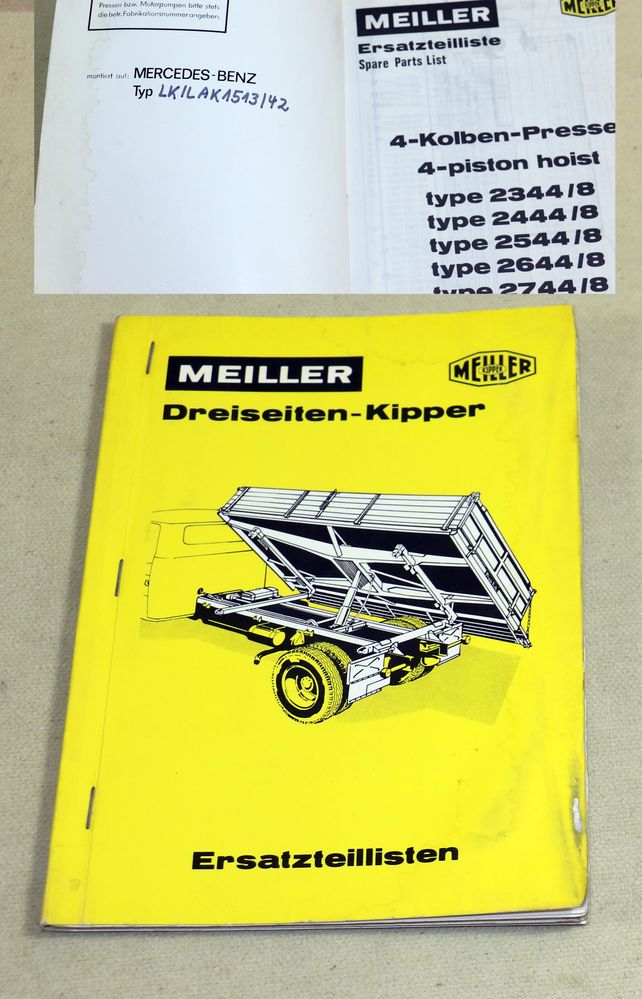 MEILLER  Dreiseiten - Kipper  auf  Mercedes  LK , LAK 1513