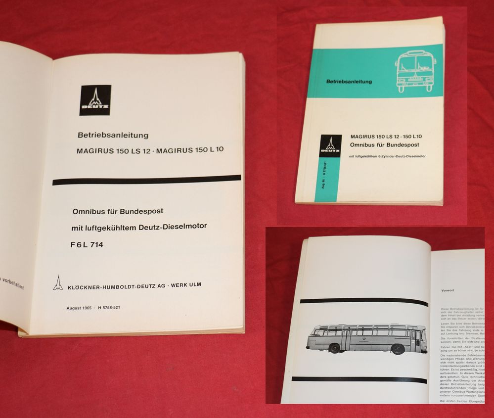 Magirus Omnibus 150 LS 12, 150 L 10 Bundespost Betriebsanleitung