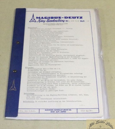 Beschreibung Magirus A 3500