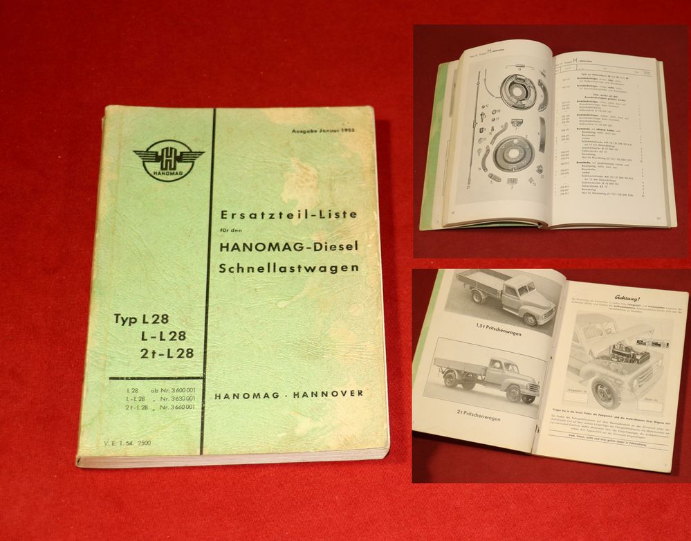 46140 Hanomag L 28 , 2 t L 28 , Ersatzteilliste von 1953, 54