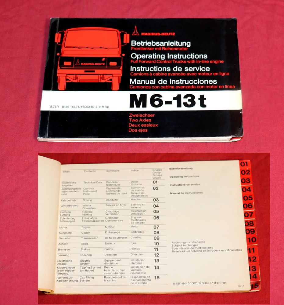 Magirus MK Reihe M 6 - 13 t Betriebsanleitung