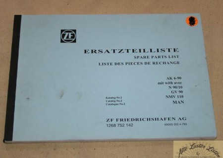 ZF Getriebe AK 6-90 für MAN Ersatzteilliste