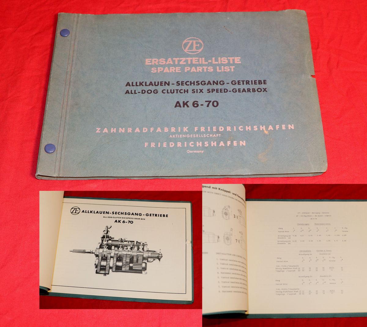 ZF AK 6-70 Getriebe Ersatzteilliste