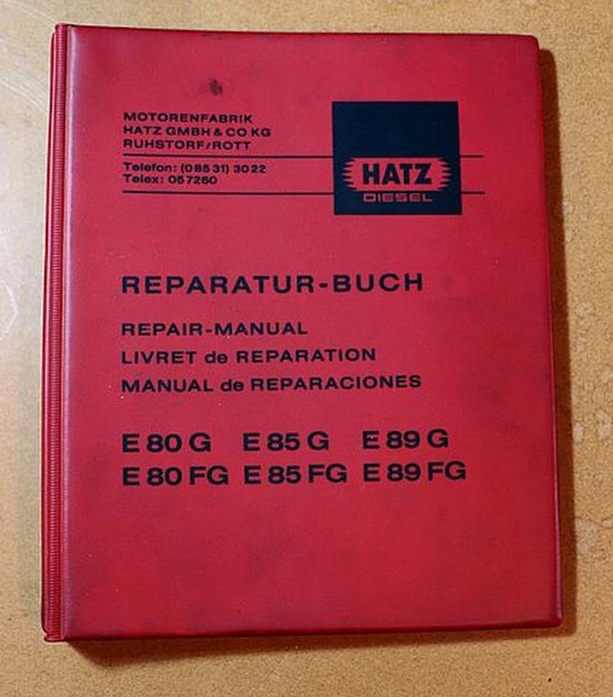 Hatz E 80, E 85, E 89 G / FG Motor Werkstatthandbuch