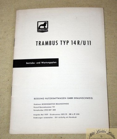 Büssing  Trambus Typ  14 R / U 11