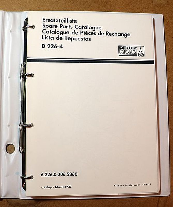 MWM D 226 -4 , Motor Ersatzteilliste