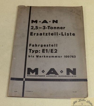 MAN 2,5 - 3 Tonner Fahrgestell Typ E1 , E2