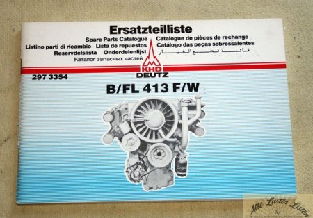 Ersatzteilliste Deutz Motor B,FL  413  F , FW