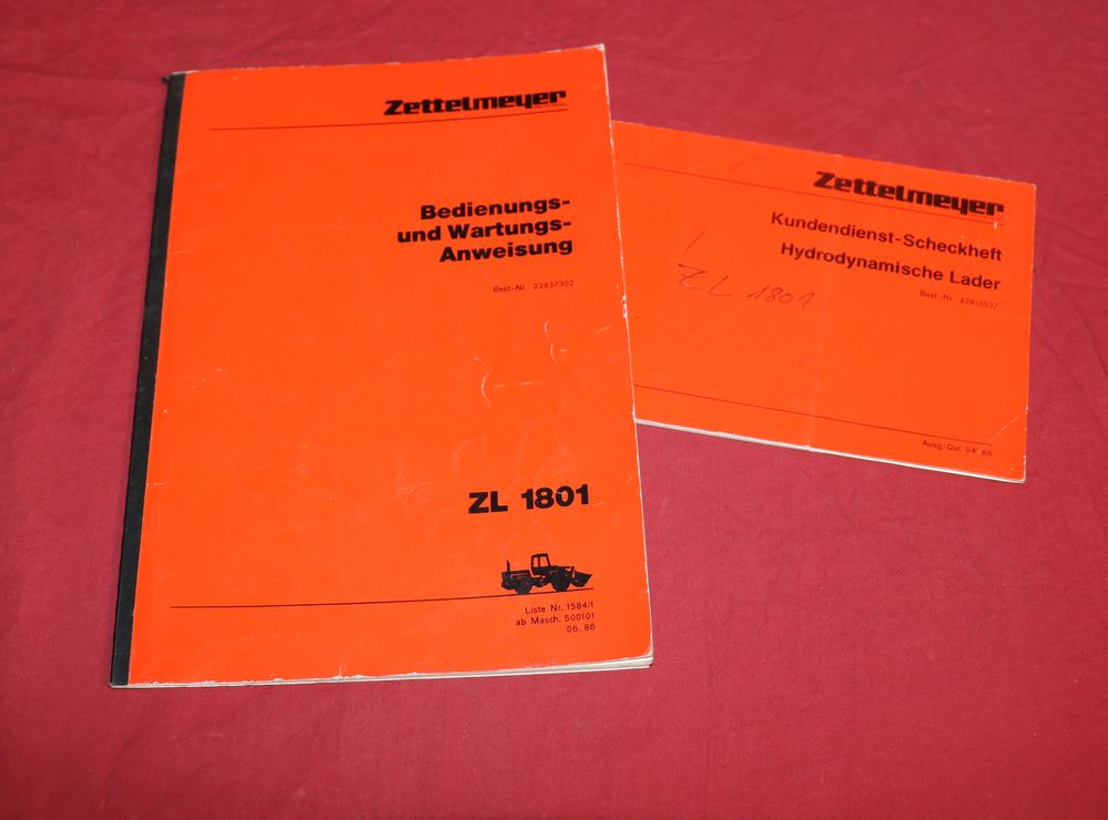 Radlader Zettelmeyer ZL 1801 Deutz Anleitung