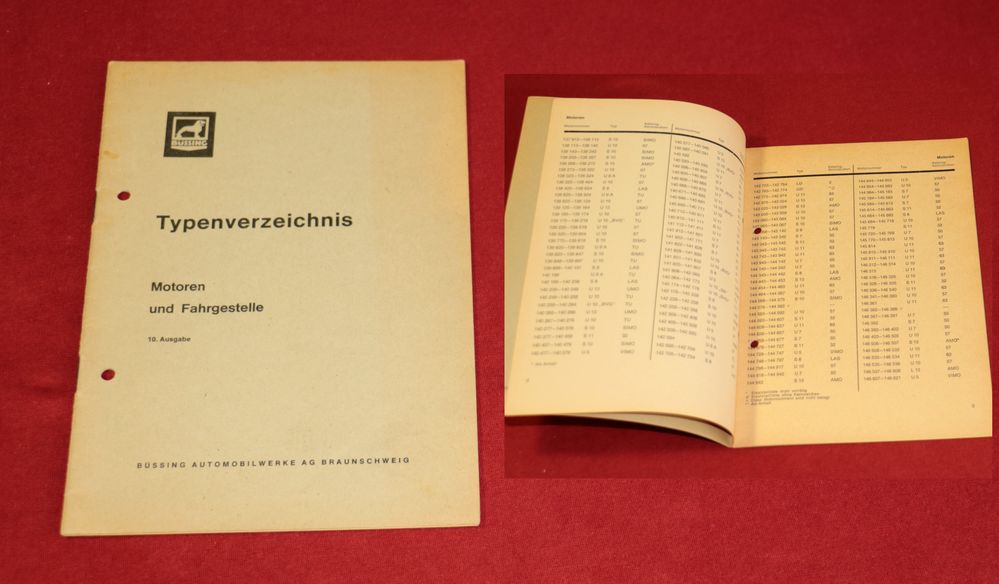 51268 Büssing  Typenverzeichnis