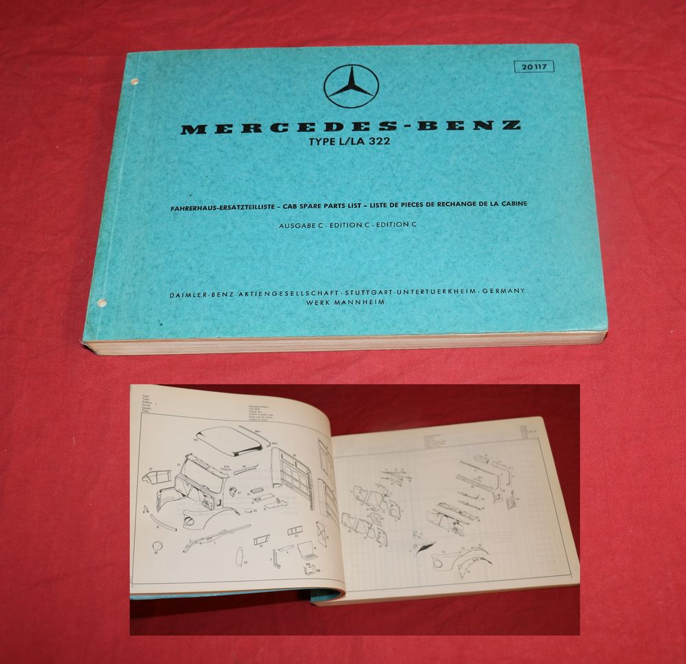 Mercedes Fahrerhaus Ersatzteilliste L, LA 322 Mercedes Kurzhauber