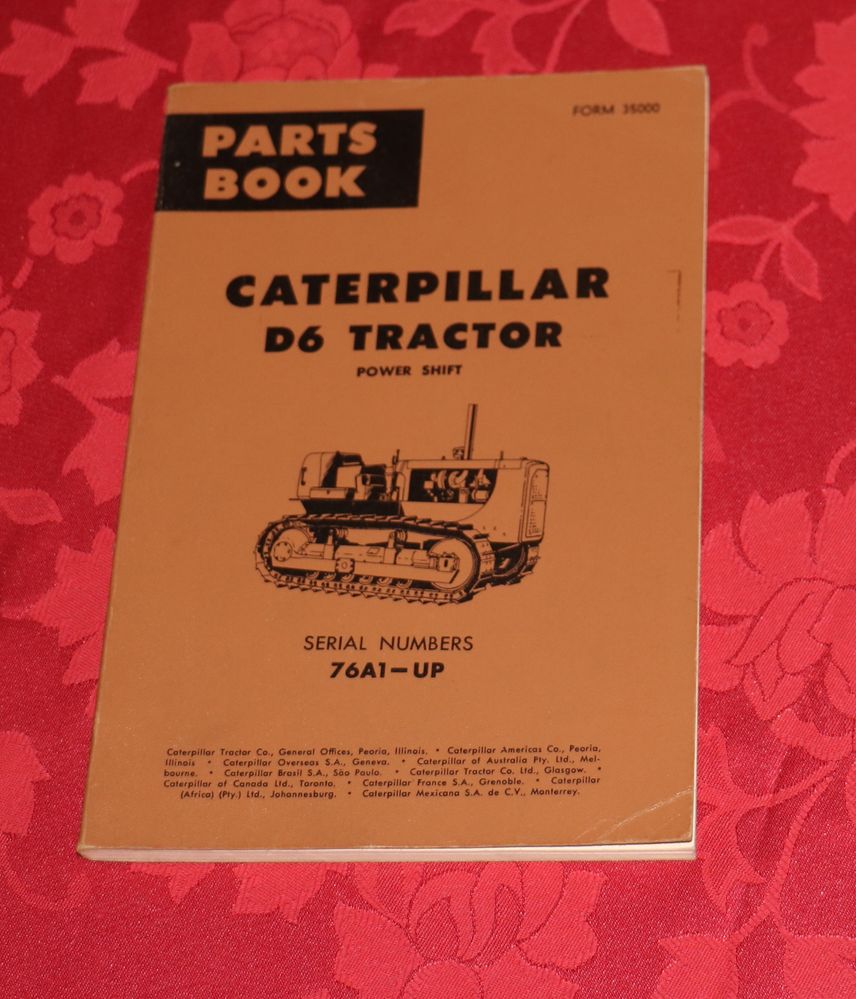 22022 CATERPILLAR D 6 Tractor Parts Book Raupe