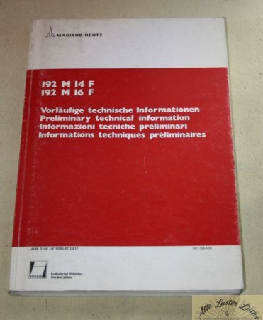Magirus 192   M  14, 16  F     Vorläufige Tech Info