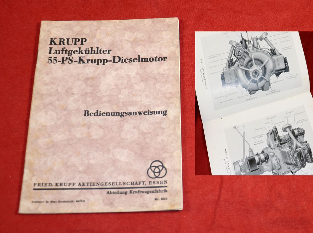KRUPP luftgekühlter 55 PS Diesel Motor