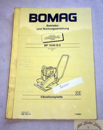 BOMAG  Vibrationsplatte , Rüttler   BP 18/45 D-2     Hatz