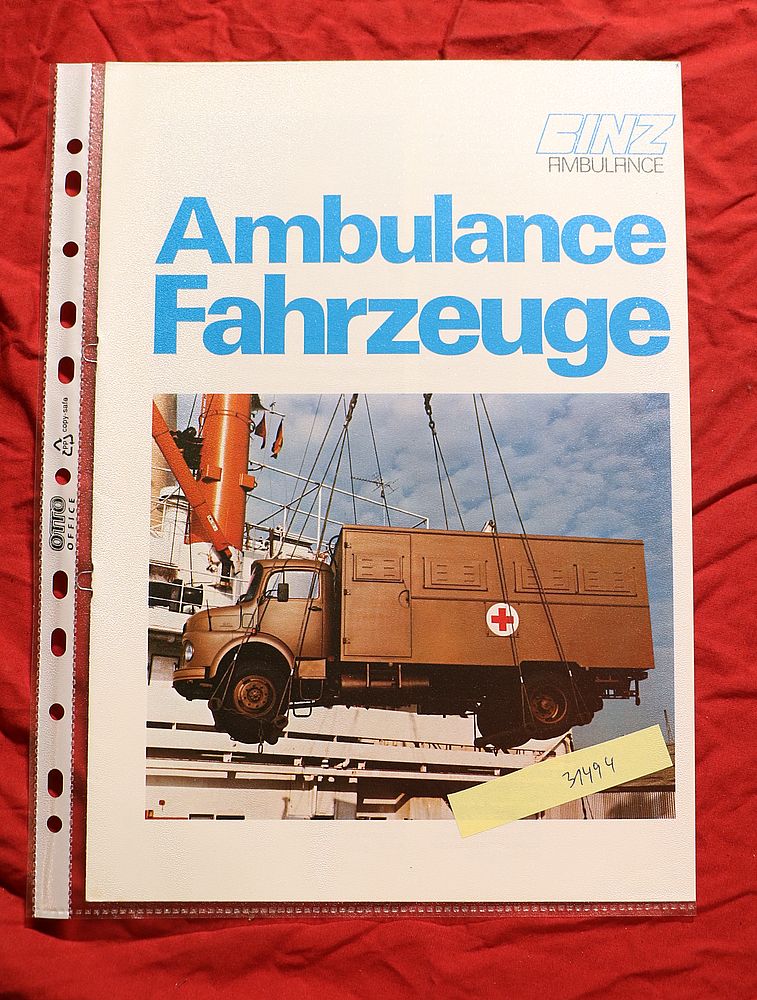 BINZ  Ambulanzfahrzeuge , Prospekt