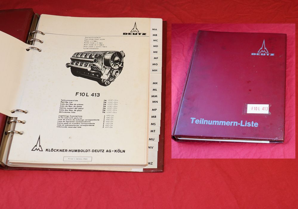 Deutz F 10 L 413 Motor Teilenummernliste