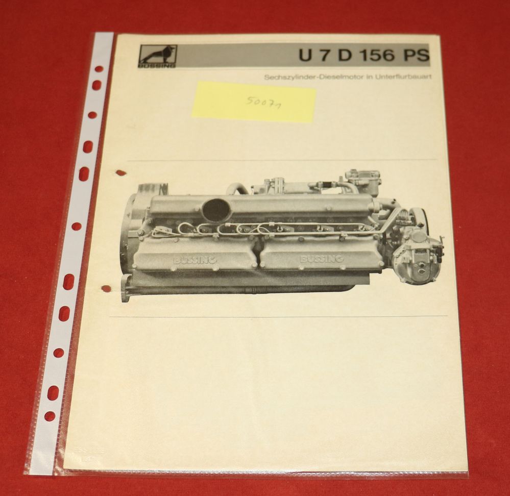 Prospekt Büssing U 7 D , 156 PS Unterflur Dieselmotor