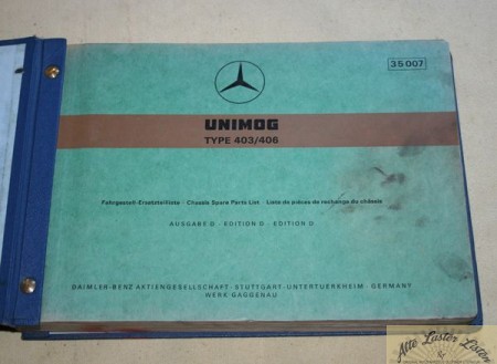 Unimog 403 , 406 Ersatzteilliste