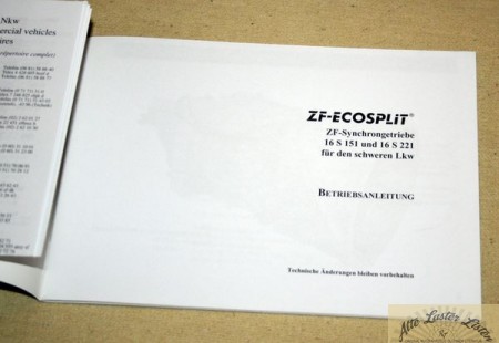 ZF  Ecosplit  16 S 151 , 16 S 221 , Synchrongetriebe