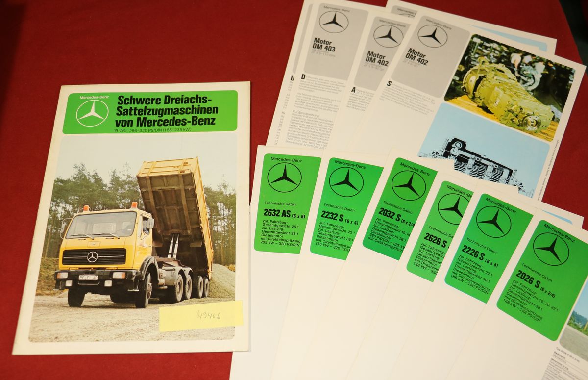 49406 Mercedes Schwere 3 Achs Sattelzugmaschinen 19-26 t , Prospekt