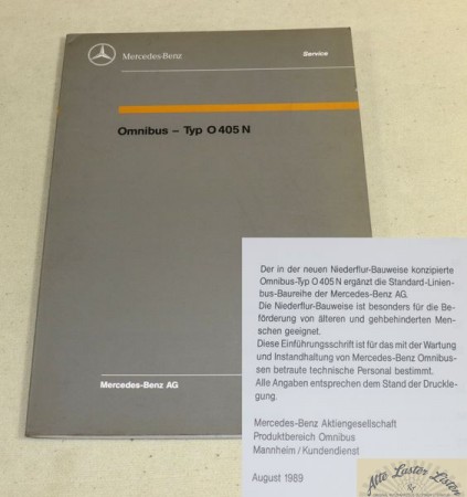 Einführungsschrift  Mercedes Omnibus  O 405  N
