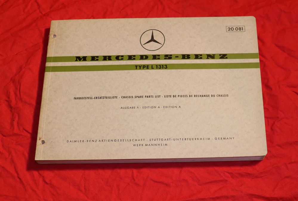 Mercedes L 1313 Fahrgestell Ersatzteilkatalog