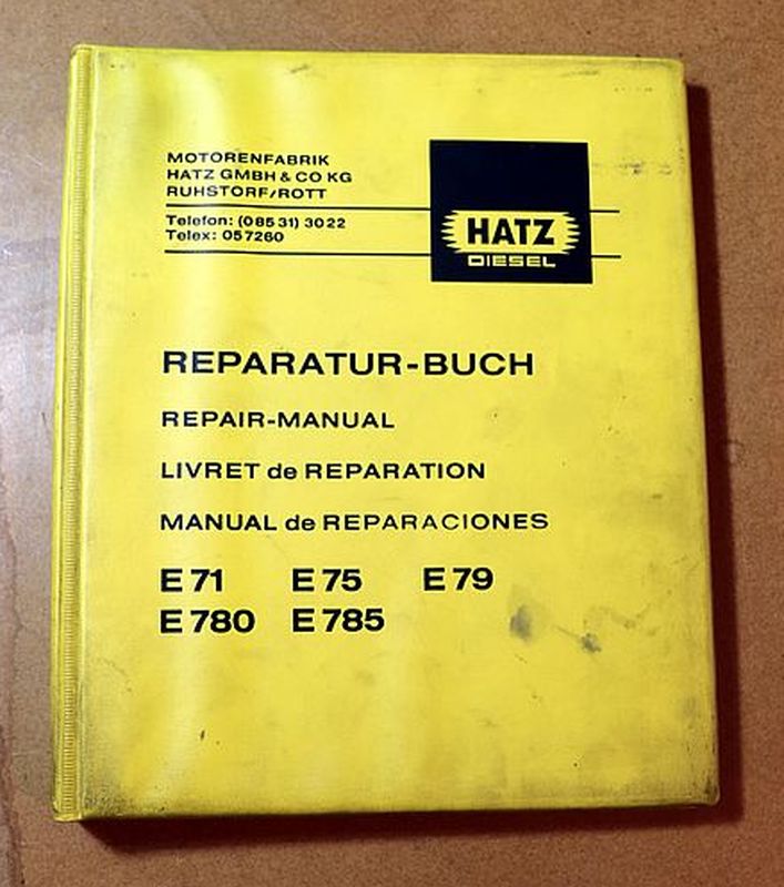Hatz E / ES  71, 75, 79, 780, 785 Motor Werkstatthandbuch