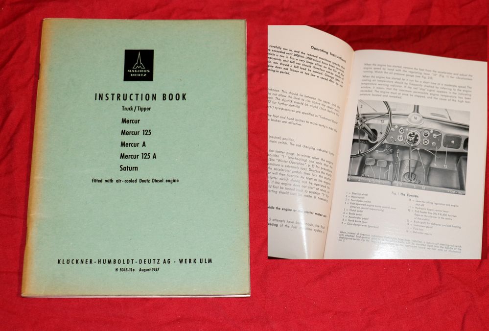 Instruction Book , Magirus Deutz Mercur , Saturn