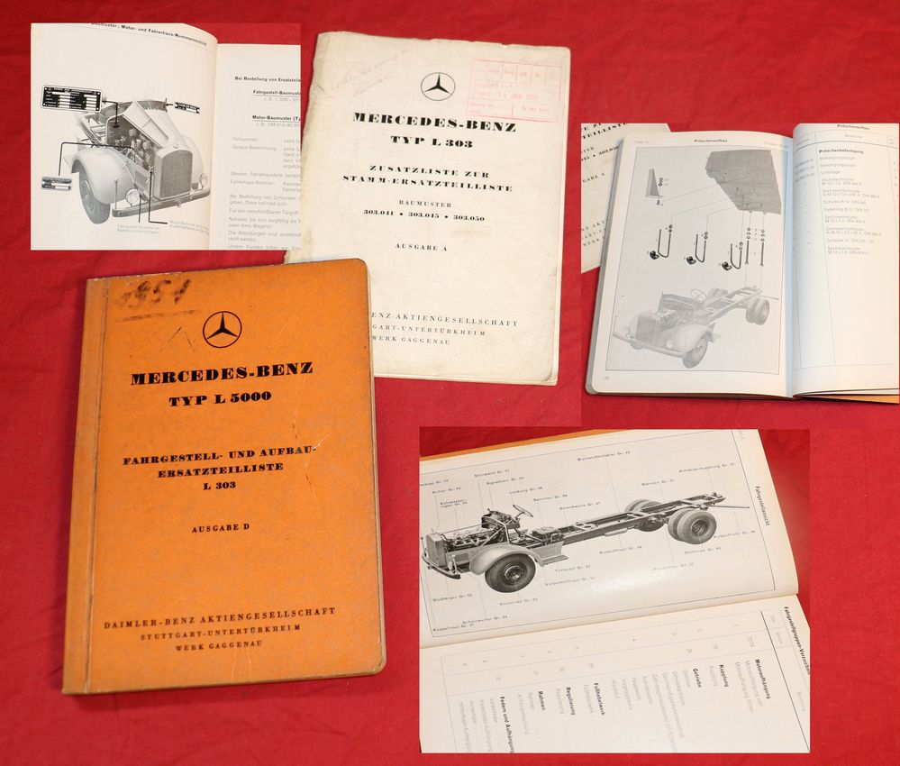 Mercedes L 5000 Ersatzteilliste Fahrgestell und Aufbau