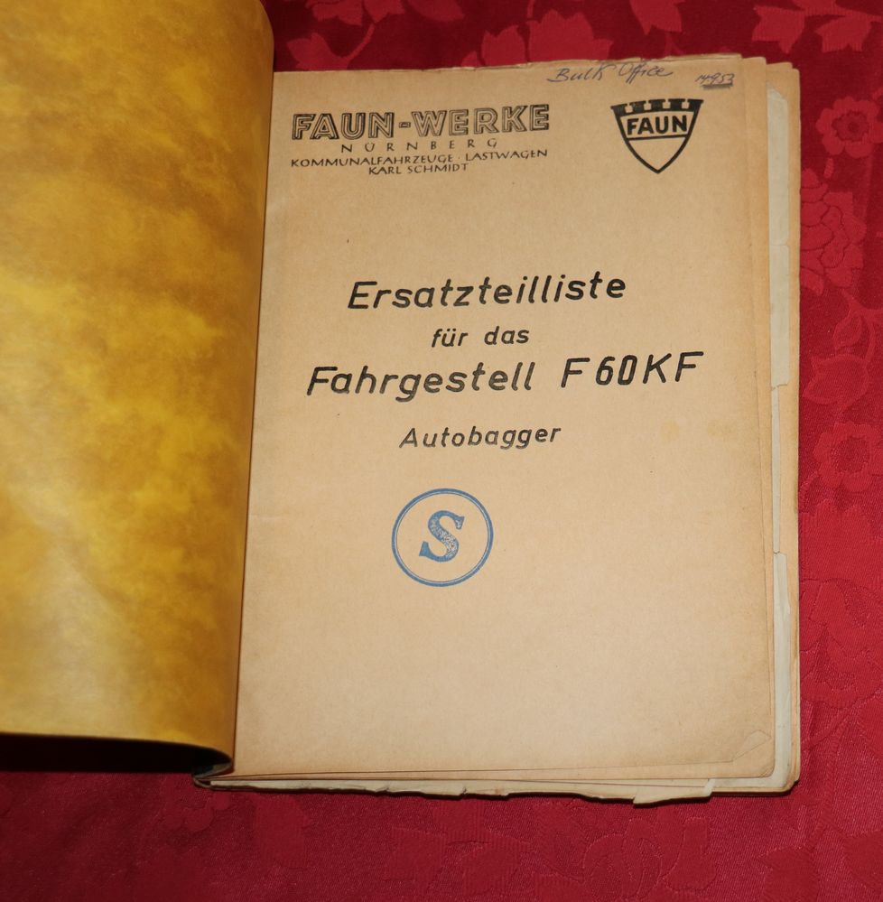 FAUN F 60 KF Autobagger Ersatzteilliste