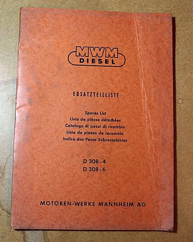 MWM D 308 -4 und D 308 -6  , Motor Ersatzteilliste
