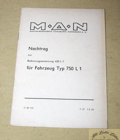 Für Man 750 L 1   ( Nachtrag zur Anleitung 620 L1 )
